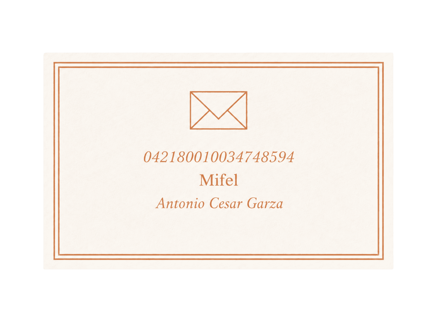 Cuenta bancaria Mifel — Antonio Cesar Garza